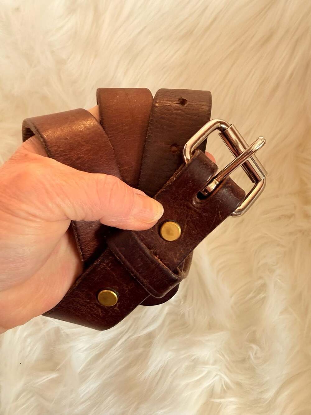 Amish Made in USA Handcrafted Dark Brown Genuine Leather Belt fits 32 inch to 37